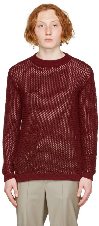 Situationist Red Polyester Sweater In Burgundy