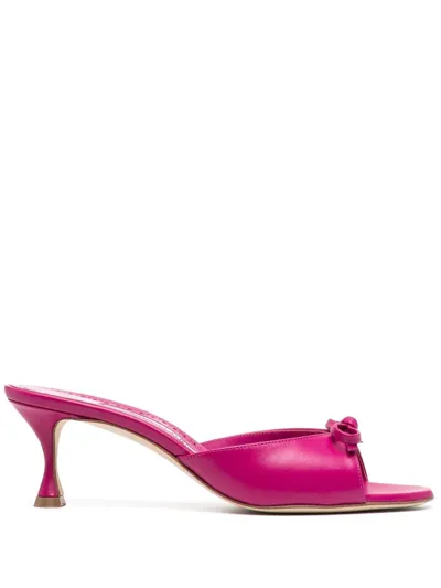 Manolo Blahnik Pertinanu 60mm Open-toe Mules In Pink