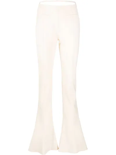 Jacquemus Merria Stretch-wool Flared Pants In Beige