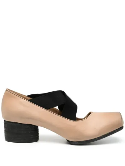 Uma Wang Ballerina Square Toe Elasticated Pumps In Uw059 Rose/black