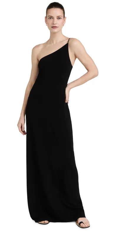 Nili Lotan Amelie One-shoulder Stretch-jersey Maxi Dress In Black