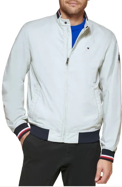 Tommy Hilfiger Men's Lightweight Spring Bomber Jacket In Ice