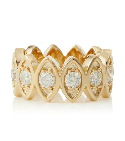 Sydney Evan Evil Eye 14kt Yellow Gold Eternity Ring With Diamonds In 0