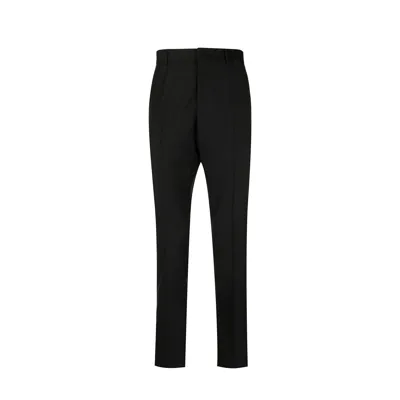 Valentino Wool And Mohair Formal Trousers In Black