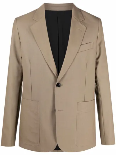 Ami Alexandre Mattiussi Patch-pocket Single-breasted Blazer In Neutrals