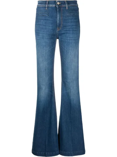 Dondup Flared Cropped Jeans In Blue