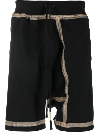 Boris Bidjan Saberi Contrast-trim Panelled Track Shorts In Black