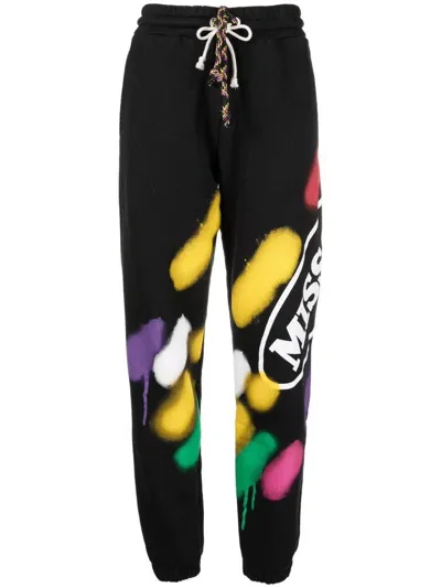 Palm Angels Black Cotton Missoni Sport Pa Pants