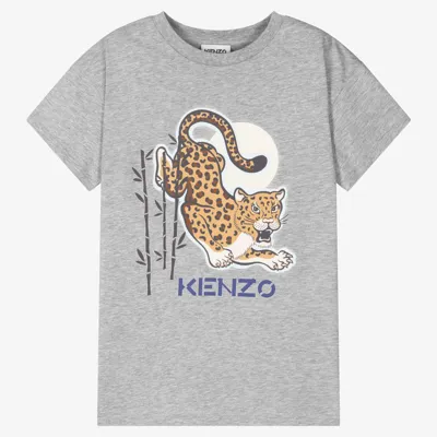 Kenzo Teen Boys Grey Logo T-shirt