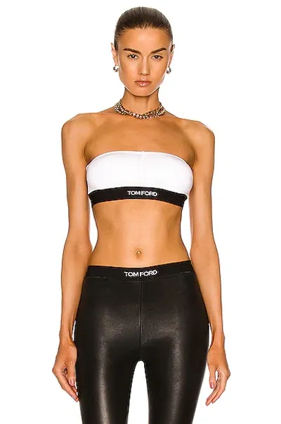 Tom Ford Signature Bandeau Bra Top In White