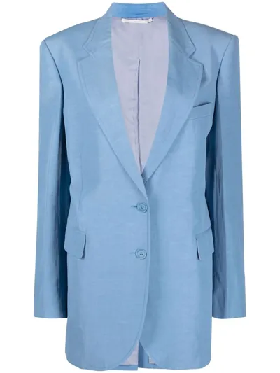 Stella Mccartney Notched Lapels Single-breasted Blazer In Blue