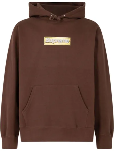 Supreme Bling Box Logo Hoodie In Brown