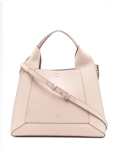 Furla Gilda Leather Tote Bag In Beige