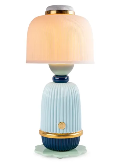 Lladrò Kokeshi Porcelain Lamp In Blue