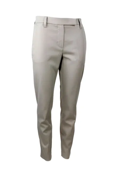 Brunello Cucinelli Cotton Trousers In Beige