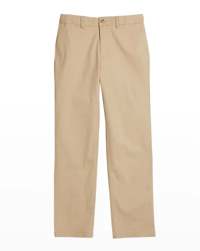 Ralph Lauren Kids' Boy's Flat Front Chino Pants In Classic Khaki