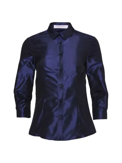 Carolina Herrera Signature Taffeta Blouse In Midnight