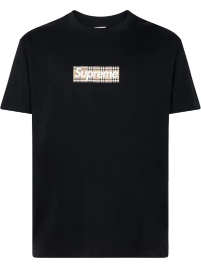 Supreme X Burberry Box-logo T-shirt "ss 22" In Schwarz