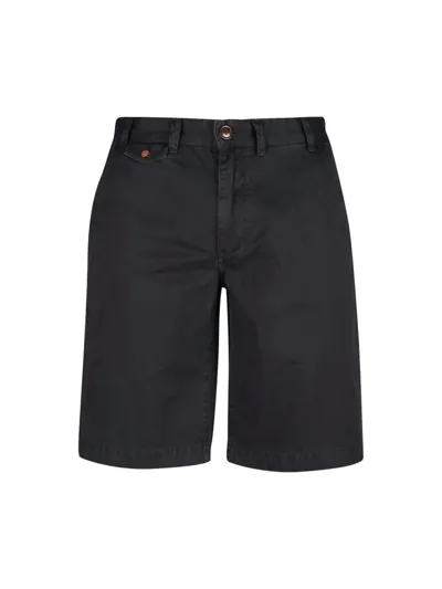 Barbour Neuston Twill Shorts Black In Navy