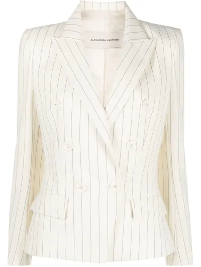 Alexandre Vauthier Blazer In White Polyamide Polyester