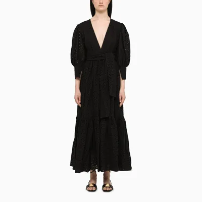 Lavi Black San Gallo Long Dress