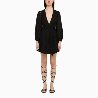 Lavi Black San Gallo Clizia Shirt Dress