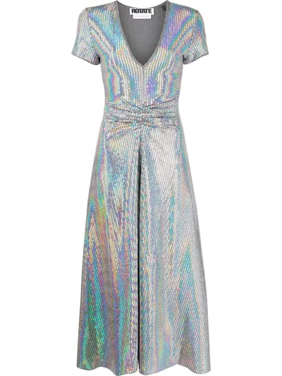 Rotate Birger Christensen Sequin-embellished Mersy Dress In Silver