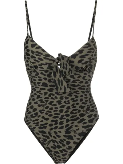 Zadig & Voltaire Leopard-print Swimsuit In Grün