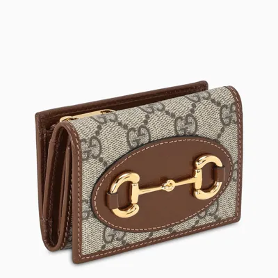 Gucci Beige/brown Horsebit 1955 Wallet