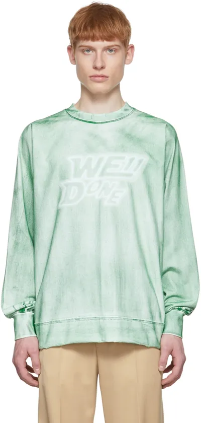 We11 Done Green Cotton Long Sleeve T-shirt