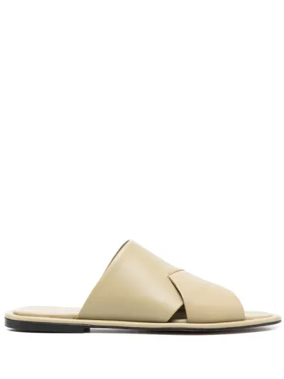 Wandler Criss-cross Flat Slides In Nude