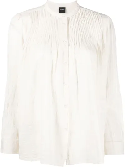 Aspesi Pleated-detail Cotton Shirt In Natural