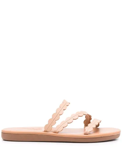 Ancient Greek Sandals Leather Slip On Sandals In Neutrals