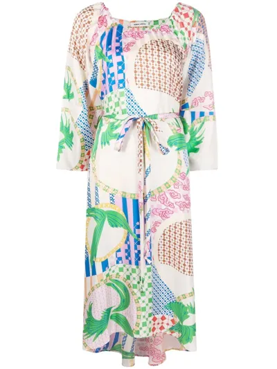 Henrik Vibskov Birds Print Midi Dress In Neutrals