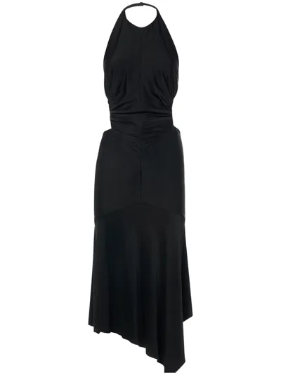 Alexandre Vauthier Asymmetric Pleated Dress In Black