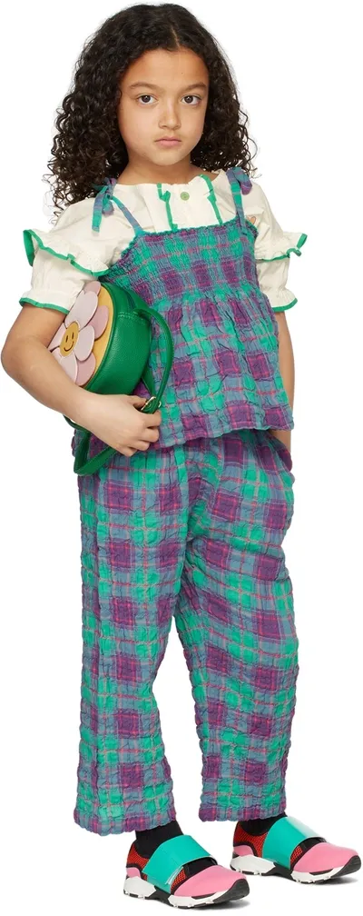 The Campamento Kids Purple & Green Check Trousers