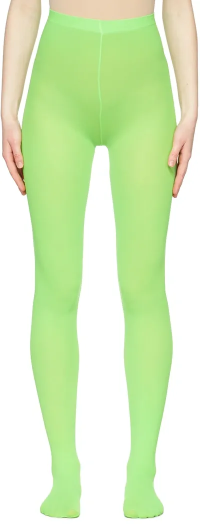 Comme Des Garçons Semi Transparent Tights In Green