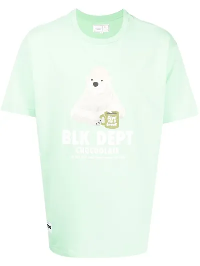 Chocoolate Bear-print Short-sleeve T-shirt In Green