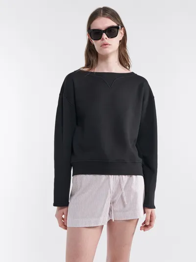 Filippa K Boatneck Sweatshirt In Black