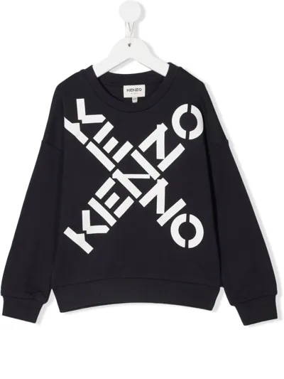 Kenzo Kids' Big X Logo-print Sweatshirt In Grey