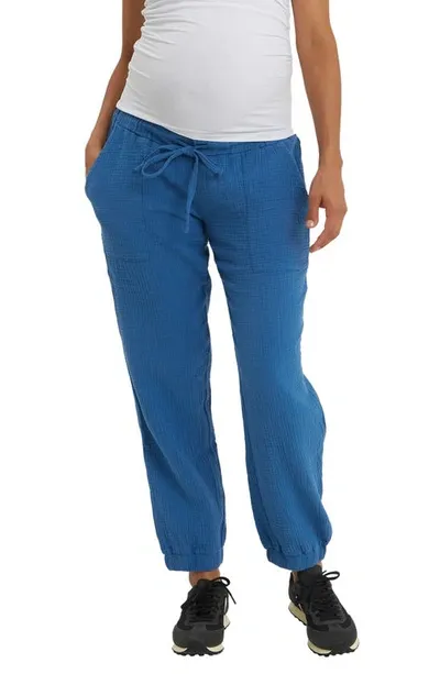 Nom Maternity Chamonix Maternity Joggers In French Blue