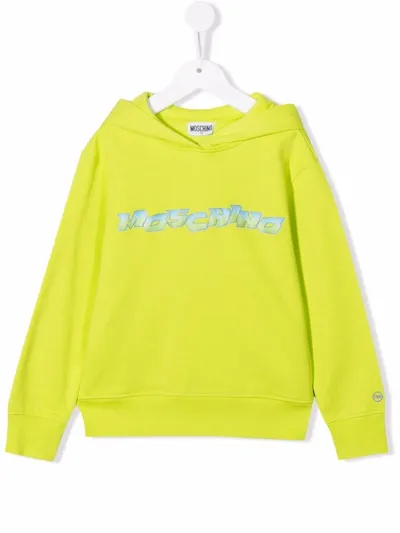 Moschino Kids' Logo-print Hoodie In Green