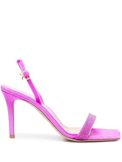 Gianvito Rossi Britney Chenille Stiletto Sandals In Bloom