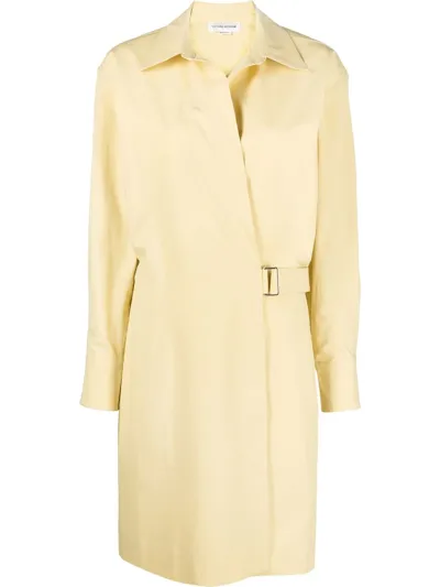 Victoria Beckham Buckle-fastened Shirt Dress In Gelb