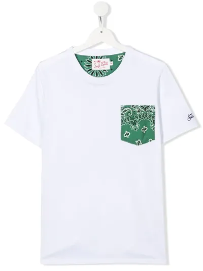 Mc2 Saint Barth Teen Paisley-print T-shirt In White