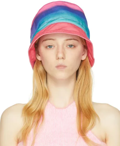 Agr Printed Cotton-twill Bucket Hat In Pink Blue