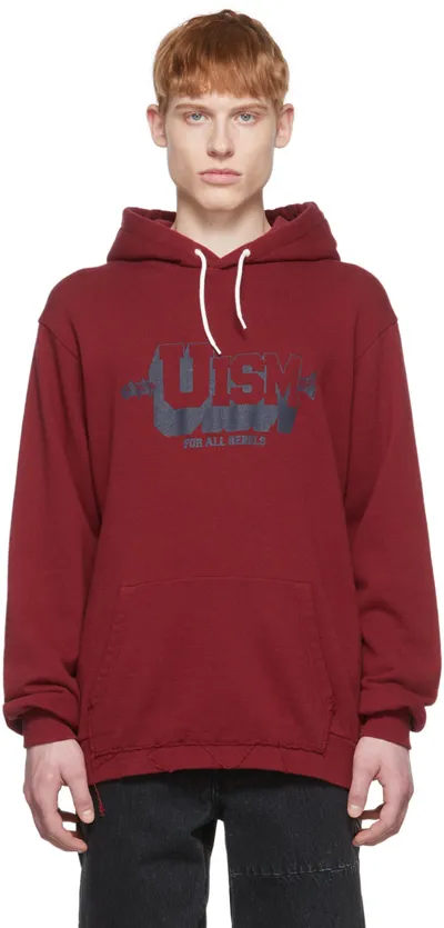 Undercoverism Burgundy Cotton Hoodie In Bordeaux