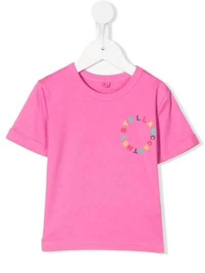 Stella Mccartney Kids' Logo Crew-neck T-shirt In Pink