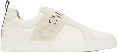 Chloé Kids Off-white Lauren Sneakers In 241 Stone