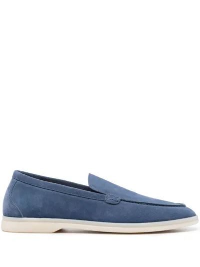 Scarosso Ludovico Suede Loafers In Blue - Suede Leather